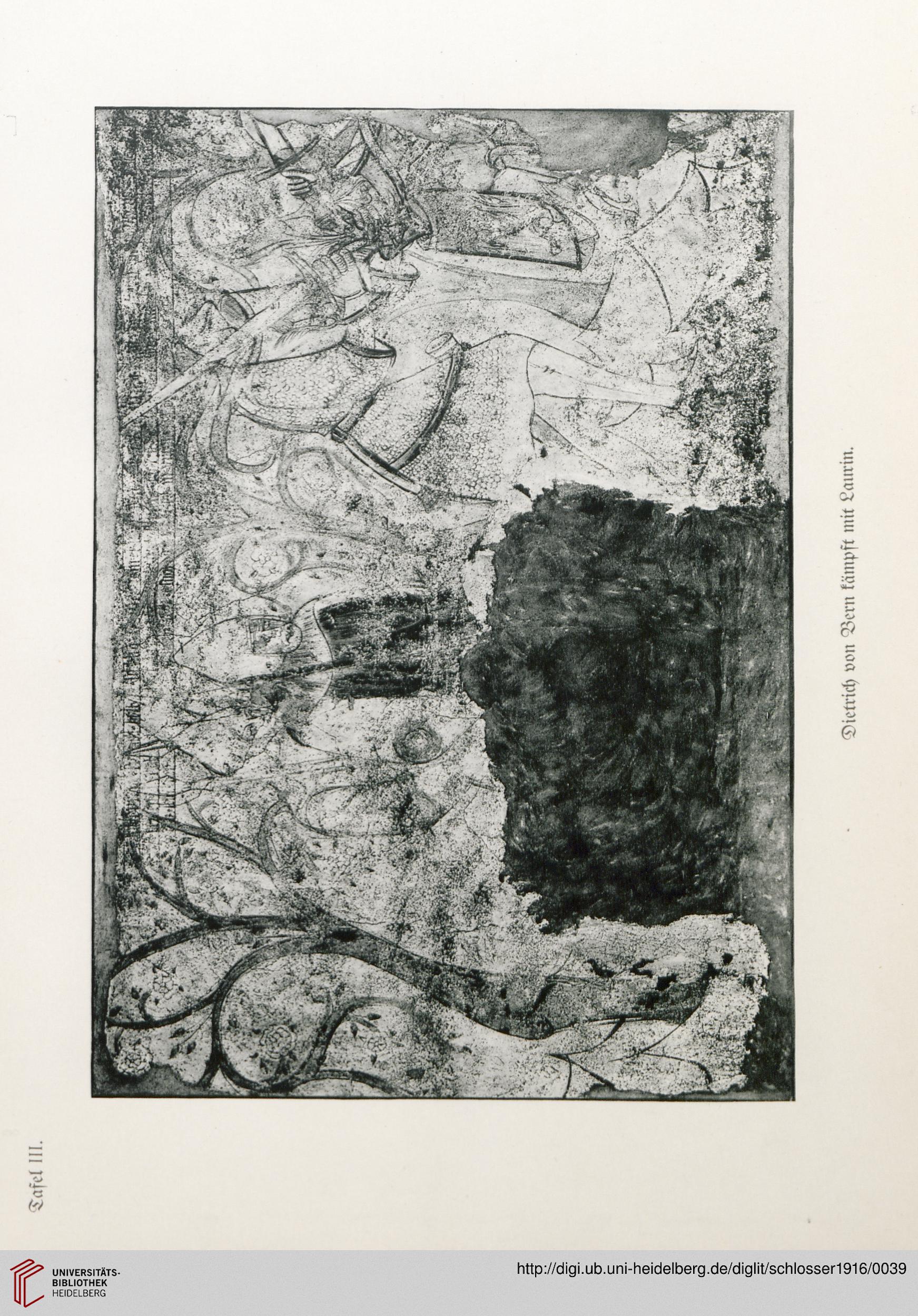 Schlosser 1916 Tav. III: Teodorico combatte con re Laurino