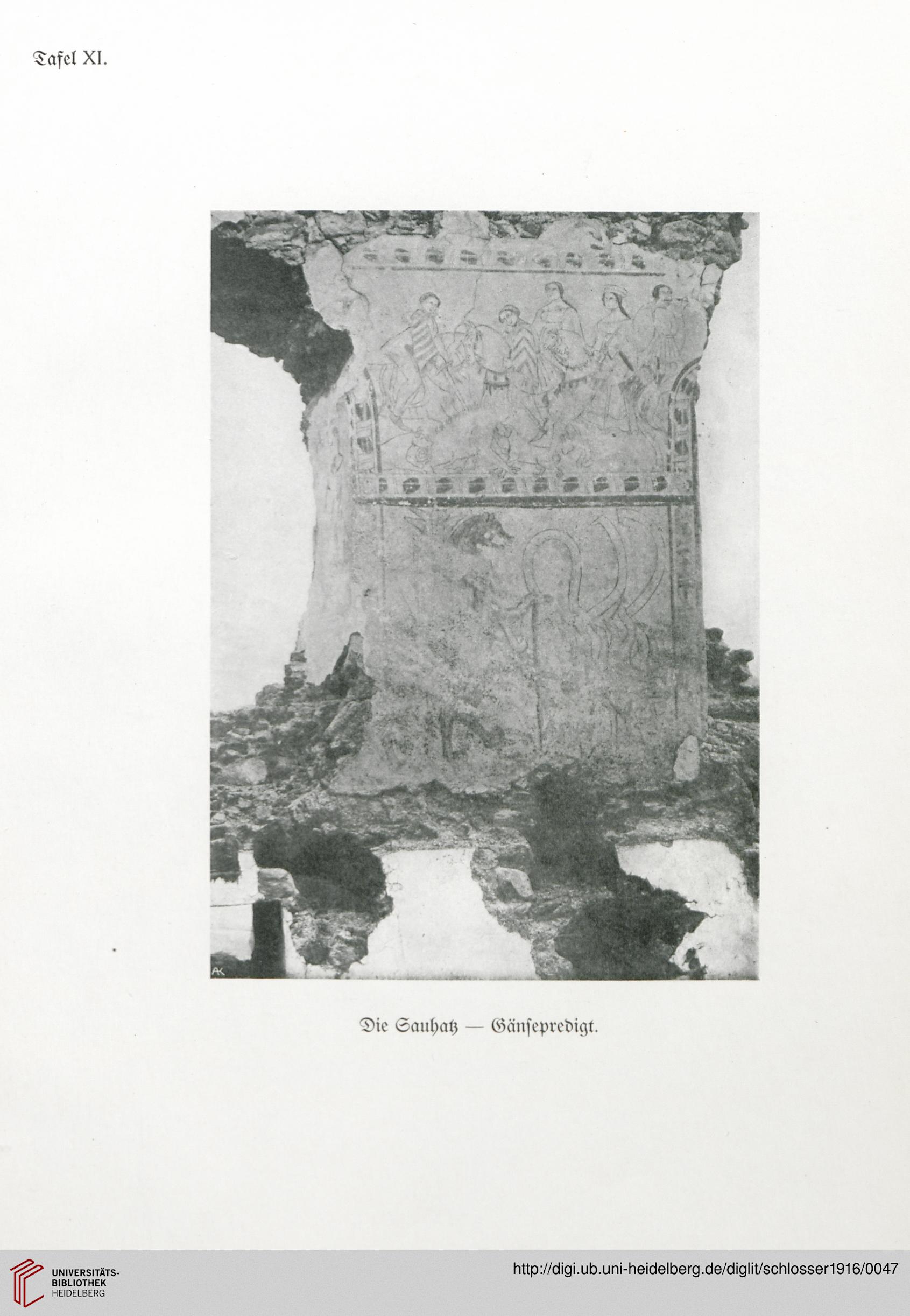 Schlosser 1916 Tav. XI: Caccia al cinghiale